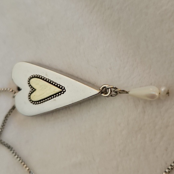 EMILY ROSENFELD Heavyweight Double Sided Heart Pendant Box Chain Necklace - Picture 4 of 9